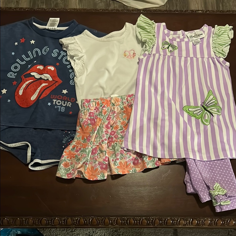 Three Outfits - Shorts, Skirt and Long Pants For Little Girl